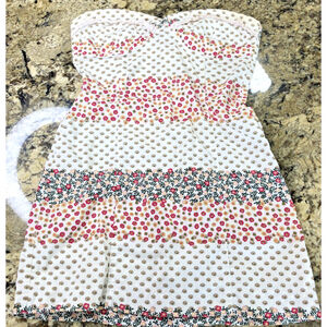 Size M Trf Zara Women’s Short Strapless Floral Dress Light Summer Playful TN